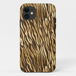 Capa Para iPhone 11 Na moda Elegante de Tigre Dourado