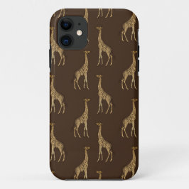 Capa Para iPhone 11 Na moda Safari Africano Dourado