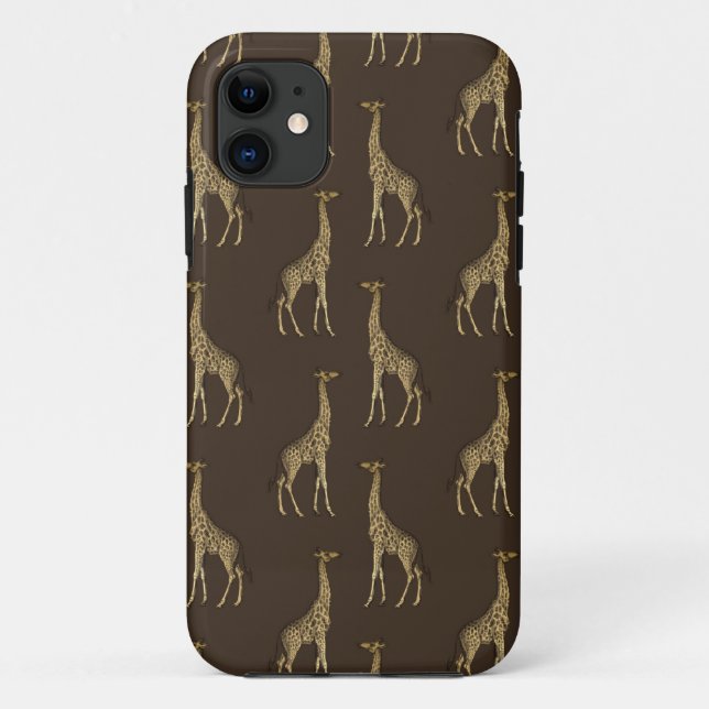 Capa Para iPhone 11 Na moda Safari Africano Dourado (Verso)