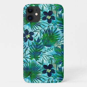 Capa Para iPhone 11 Nalani Hawaiian Tropical Garden Teal