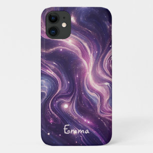 Capa Para iPhone 11 Nam Personalizado do Mármaco Dourado Roxo Elegante