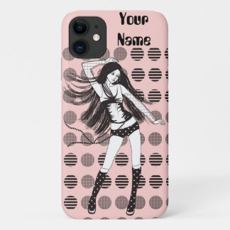 Capa Para iPhone 11 namorada dançarina cor-de-rosa