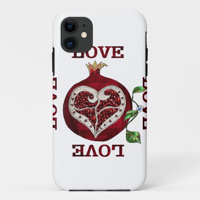 Capa Para iPhone 11 Namorados Pomegranate Heart LOVE (Verso)