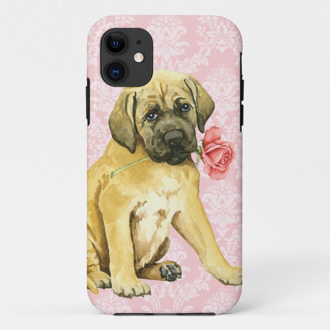Capa Para iPhone 11 Namorados Rosa Mastiff (Verso)