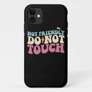 Capa Para iPhone 11 Não Amigável Não Tocar Engraçado Introvertido