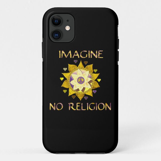 Capa Para iPhone 11 Não imagine nenhuma religião (Verso)