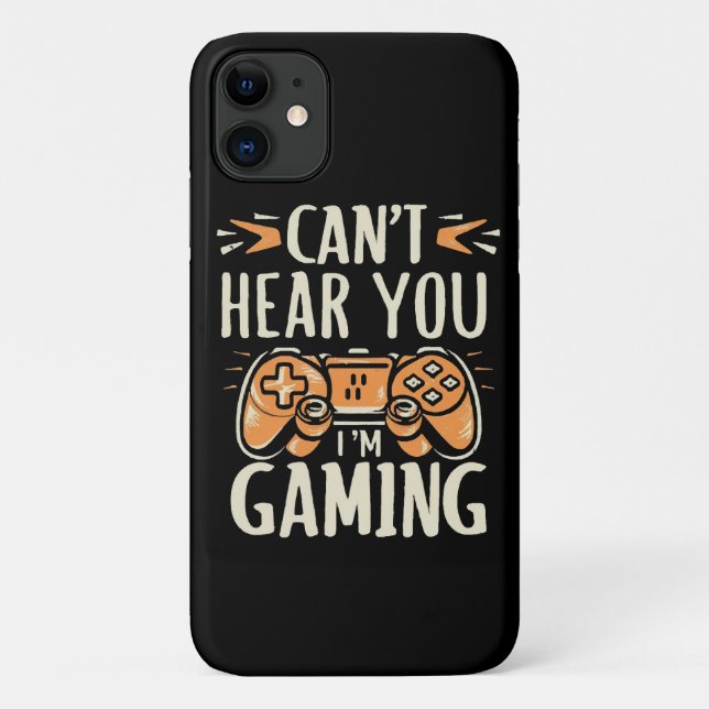 Capa Para iPhone 11 Não Posso Ouvir Você Estou Jogando (Verso)