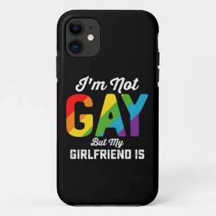 Capa Para iPhone 11 Não sou gay, mas minha namorada é engraçada Orgulh