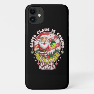 Capa Para iPhone 11 Natal de Pickleball do Papai Noel, Papai Noel engr