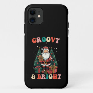 Capa Para iPhone 11 Natal Groovy E Brilhante Festa Santa Retrô