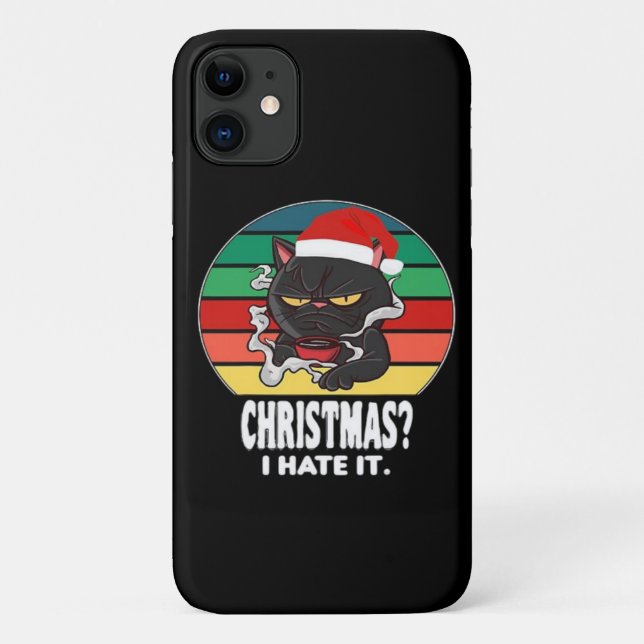 Capa Para iPhone 11 Natal para gatos (Verso)