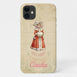 Capa Para iPhone 11 Natal Personalizado do Pequeno Caroler Vitoriano
