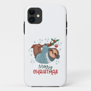 Capa Para iPhone 11 Natal Preguiça Preguiçosa
