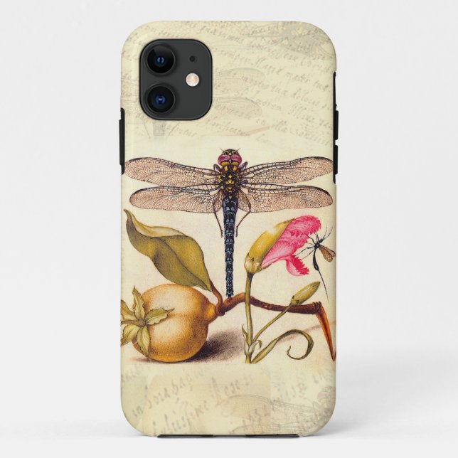 Capa Para iPhone 11 Natureza Botânica Dragonfly (Verso)