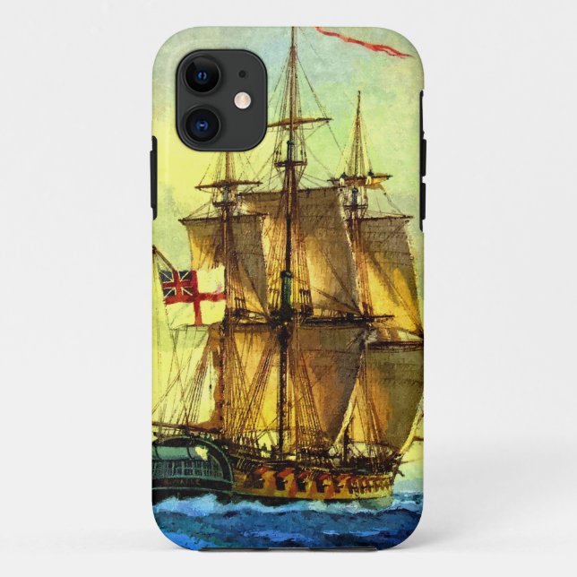 Capa Para iPhone 11 Navio de guerra britânico (Verso)