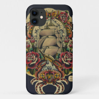 Capa Para iPhone 11 navio e caranguejos