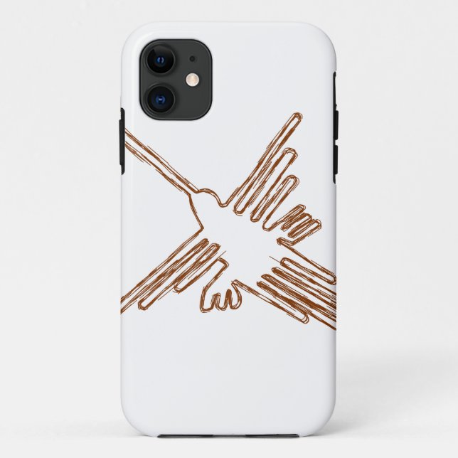 Capa Para iPhone 11 Nazca Lines Hummingbird Sketch (Verso)