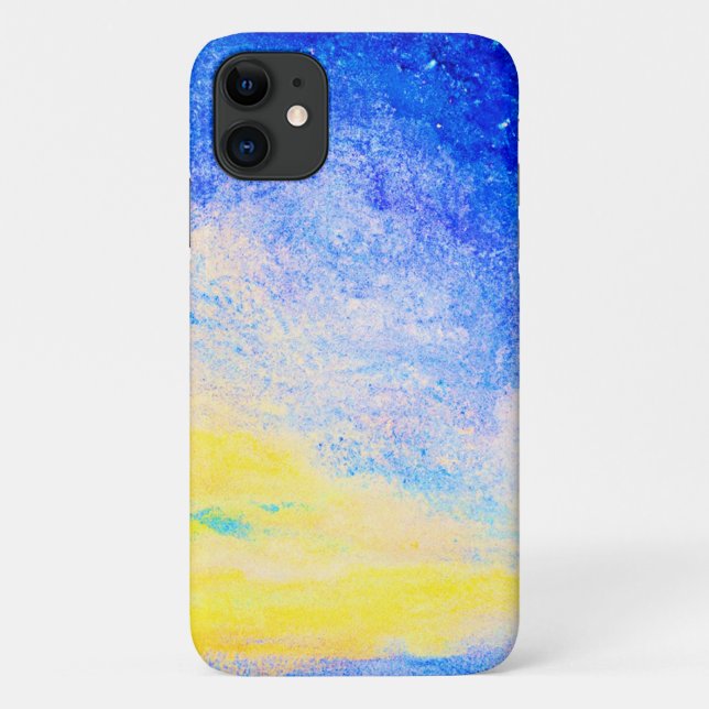 Capa Para iPhone 11 Nebula é azul, amarelo e branco leitoso. Comprar A (Verso)