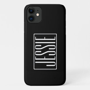 Capa Para iPhone 11 Negrito e Moderno Seu Nome ou Palavra   Branco A P