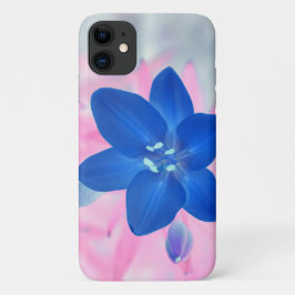 Capa Para iPhone 11 Neon Blue Lily Flower iPhone 11 Caso
