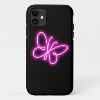 Capa Para iPhone 11 Neon butterfly