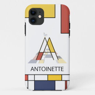Capa Para iPhone 11 Neoplasticismo Exclusivo Monograma de Arte. Letra