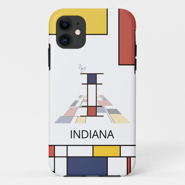 Capa Para iPhone 11 Neoplasticismo Exclusivo Monograma de Arte. Letra  (Verso)