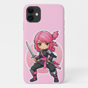 Capa Para iPhone 11 Ninja Girl Rosa