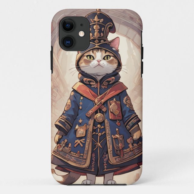 Capa Para iPhone 11 Nobre Senhor Gatinho no Hall (Verso)