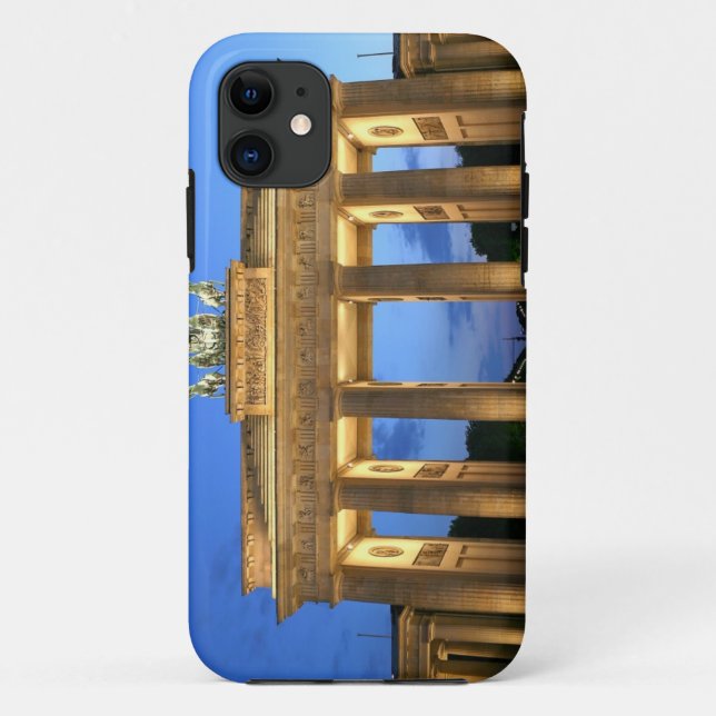 Capa Para iPhone 11 noite do portão de brandenburg (Verso)