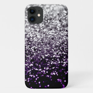 Capa Para iPhone 11 Noite Escura, Purple Silver Glitter #1 #Brilhante
