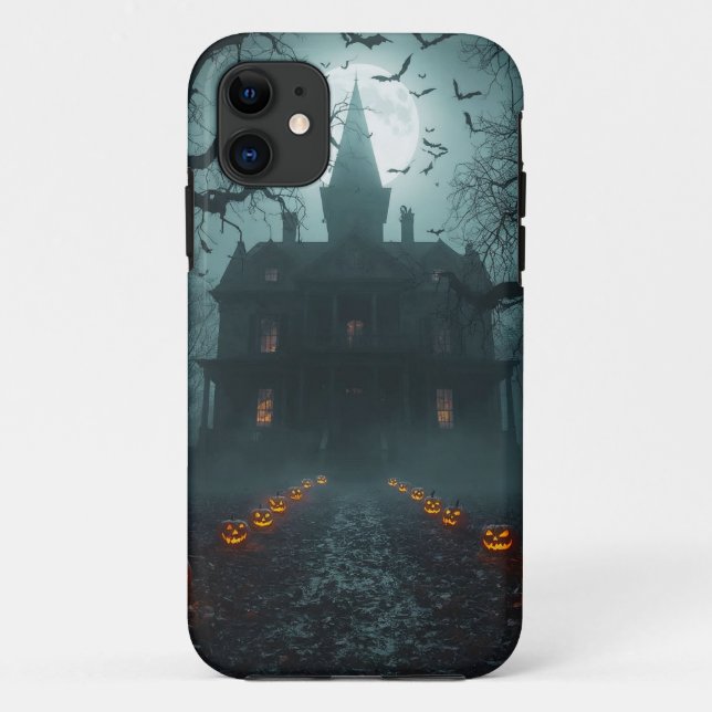 Capa Para iPhone 11 Noite Spooky com Jack-o-Lanternas (Verso)