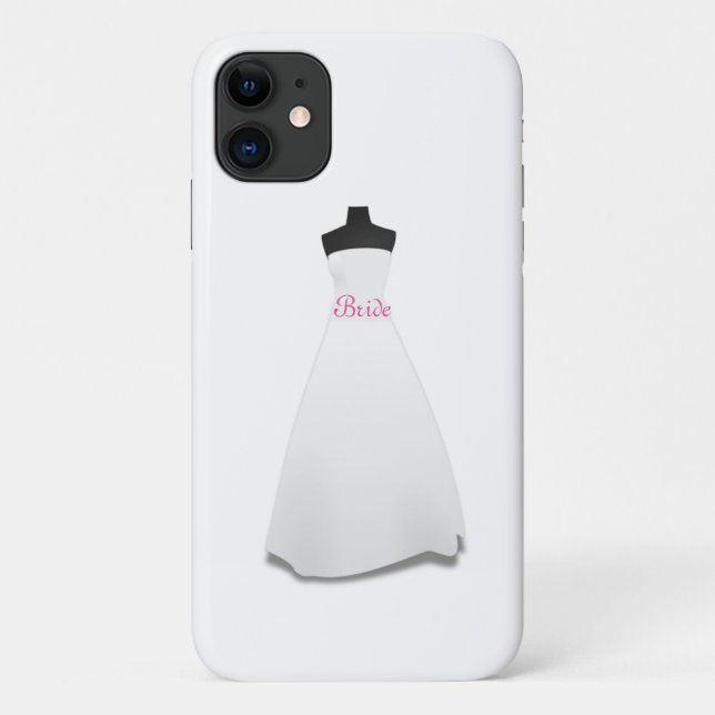 Capa Para iPhone 11 Noiva de Vestido de Casamento Branco (Verso)