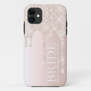 Capa Para iPhone 11 Noiva Futura Sra. Blush Pink Glitter
