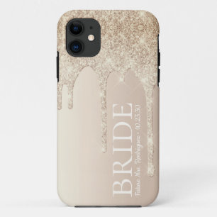 Capa Para iPhone 11 Noiva Future Sra. Dourada Glitter Drip