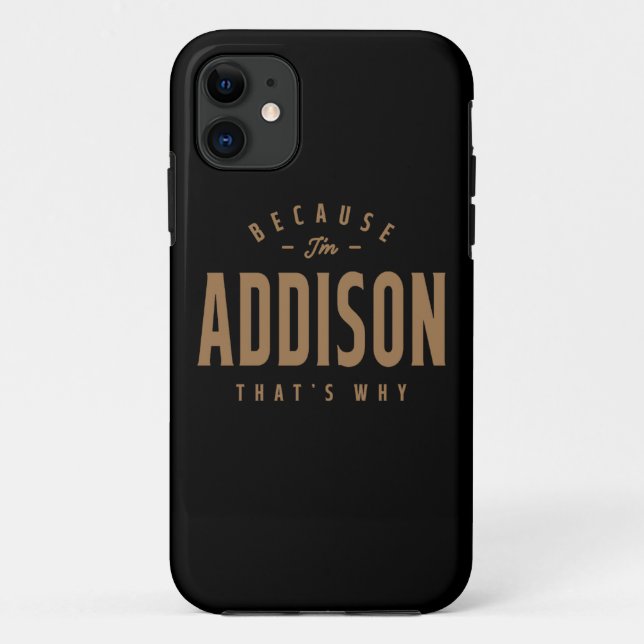 Capa Para iPhone 11 Nome Addison Nome de Aniversário Personalizado Add (Verso)
