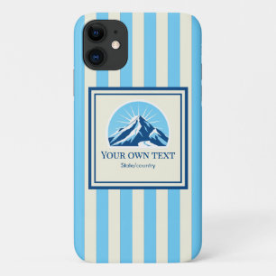 Capa Para iPhone 11 nome da estação de esqui Striped Mountain