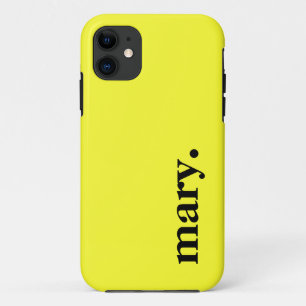 Capa Para iPhone 11 Nome da Legenda de Cor Sólida Amarela Daffodil