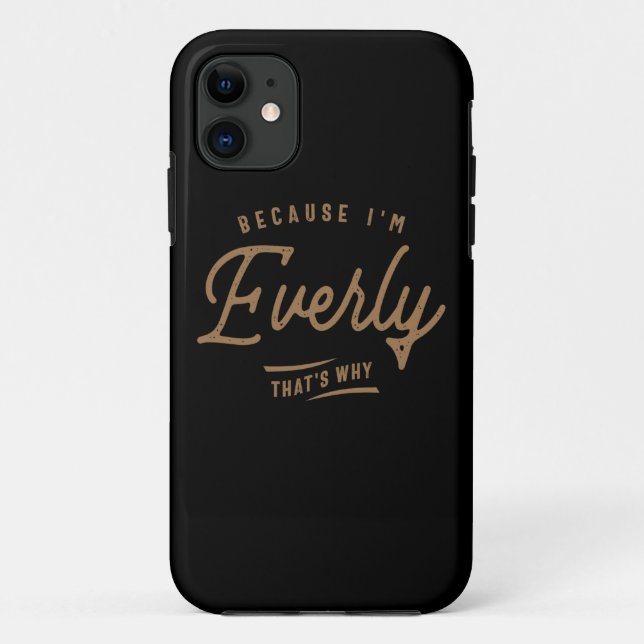 Capa Para iPhone 11 Nome de Aniversário Personalizado Everly (Verso)