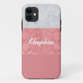 Capa Para iPhone 11 Nome de Aquarela da Cinza Rosa-Rosa-Rosa