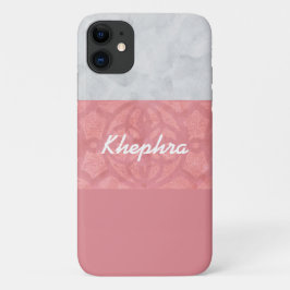 Capa Para iPhone 11 Nome de Aquarela da Cinza Rosa-Rosa-Rosa