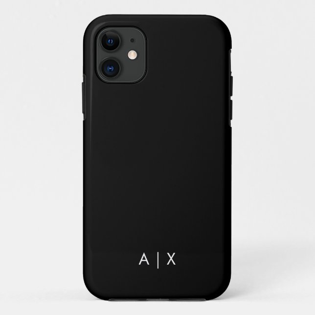 Capa Para iPhone 11 Nome de casal monogramado simples (Verso)