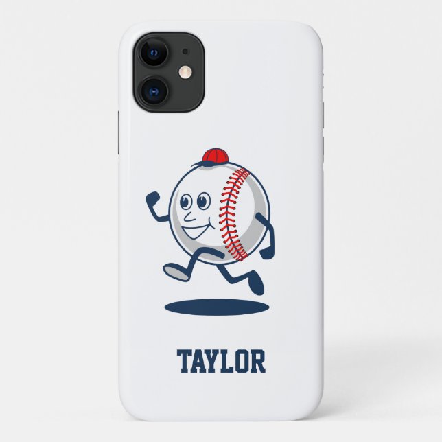 Capa Para iPhone 11 Nome de desenho animado personalizado de softball  (Verso)