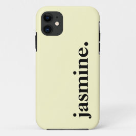 Capa Para iPhone 11 Nome Elegante de Cor Sólida Amarelo da Manteiga