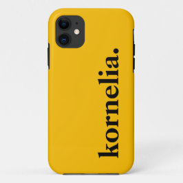 Capa Para iPhone 11 Nome Elegante de Cor Sólida Amarelo de Girassol