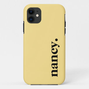 Capa Para iPhone 11 Nome Elegante de Cor Sólida da Creme de Banana