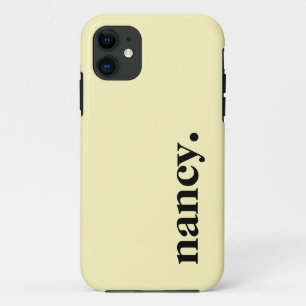 Capa Para iPhone 11 Nome Elegante de Cor Sólida de Creme Amarelo