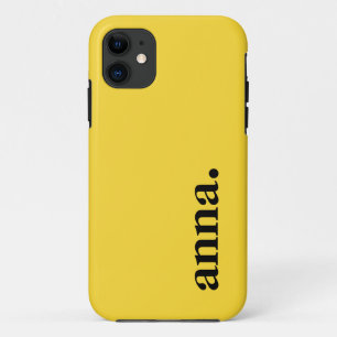 Capa Para iPhone 11 Nome Elegante de Cor Sólida de Girassol Pálido