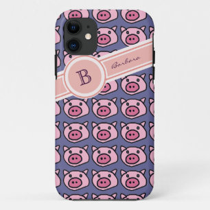 Capa Para iPhone 11 Nome inicial do porco