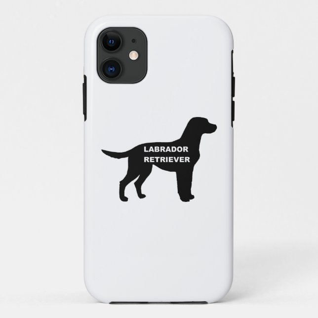 Capa Para iPhone 11 nome labrador silhouette (Verso)